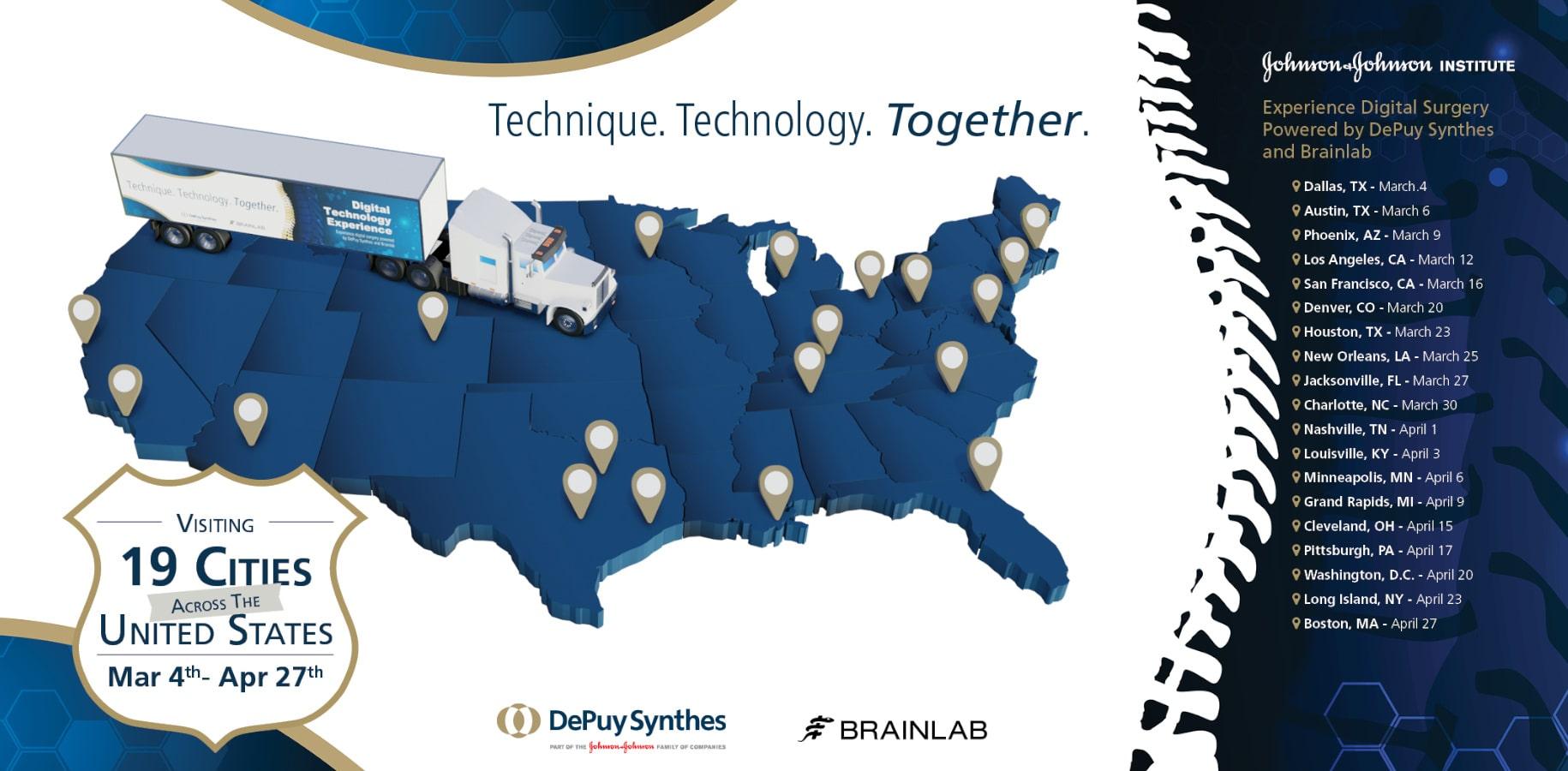 depuy synthes brainlab US tour route